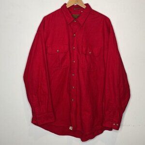 Vintage St. John Bay Red Chamois Cloth Button Down Shirt: Size XXLT